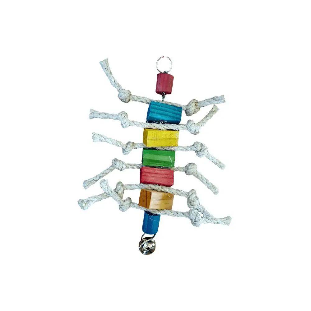 Akwa Caterpillar Wood & Rope Bird Toy