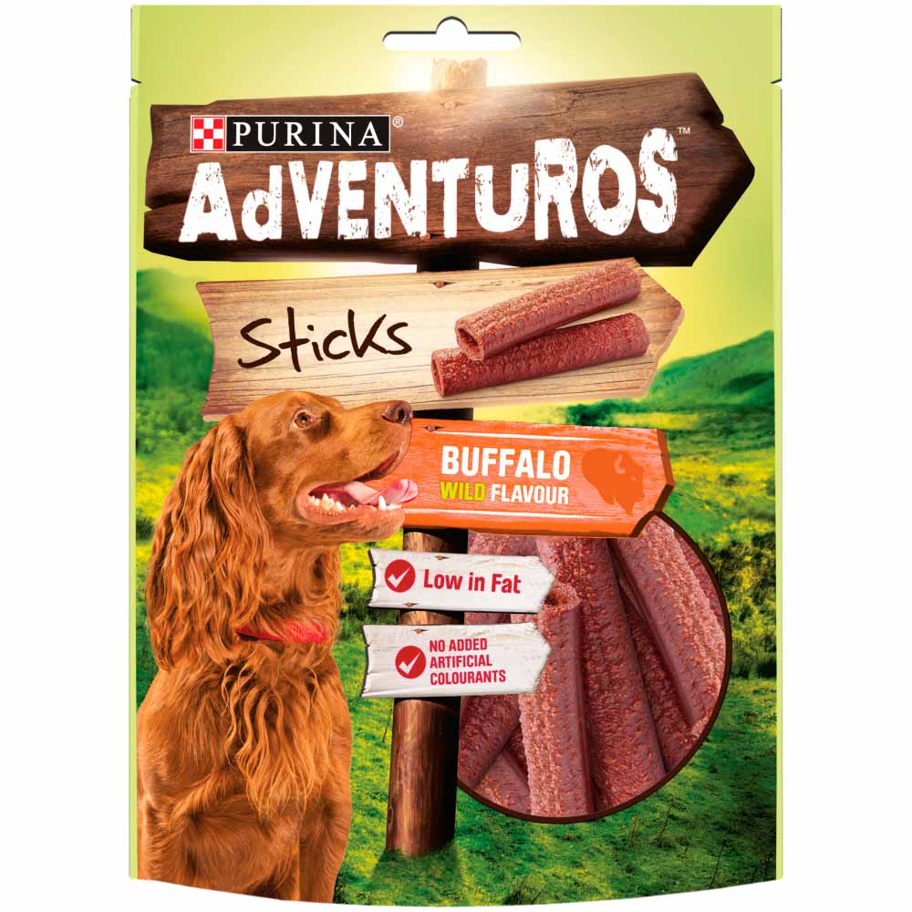 Adventuros Sticks Dog Treats Buffalo Flavour Treats for Dogs - 120g