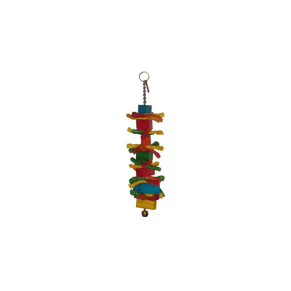 Akwa No3 Parakeet Wood On Chain Bird Toy