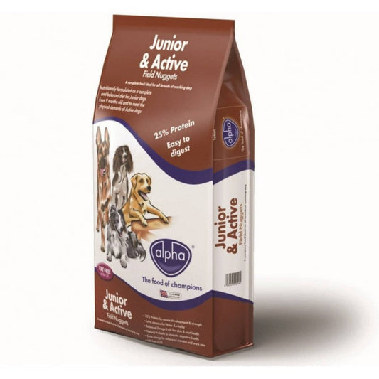 Alpha Junior & Active Field Nuggets With Chicken & Fish Dry Dog Food - 15kg