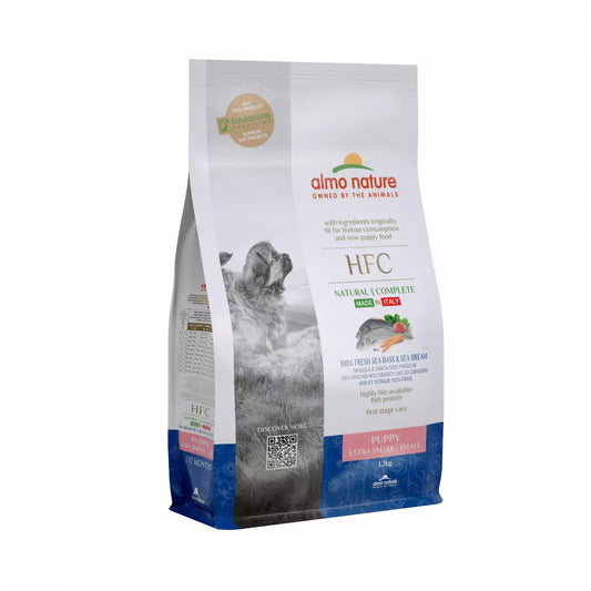 Almo Nature HFC Dry Food for Extra Small/ Small Puppies - 100% Fresh Sea Bass & Sea Bream- 1.2 Kg